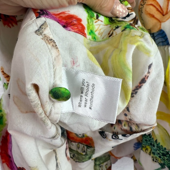 RHODE Ava Top S Safari Print HTF Peplum Ruffle Wrap - Picture 12 of 12